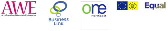 AWE, Business Link, One North East, Equal logos